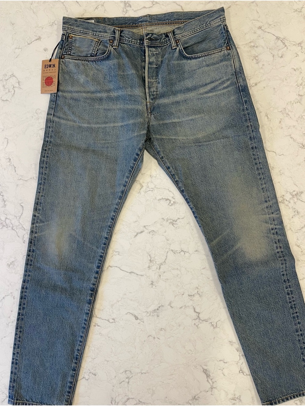 Edwin Light Blue Straight Jeans - Classic Five-Pocket
